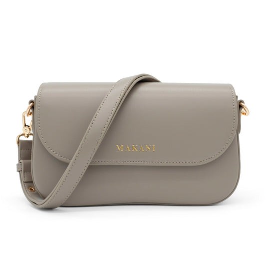 Vegane Handtasche CHLOIE in Taupe aus veganem Glattleder